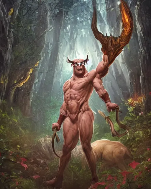 Prompt: Joe Biden as a Minotaur in a magical forest, detailed face, fantasy art, in the style of artgerm, illustration, epic, fantasy, intricate, hyper detailed, artstation, concept art, smooth, sharp focus, ray tracing, vibrant