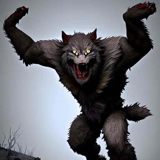 Image similar to cute werewolf from van helsing unreal engine hyperreallistic render 8k character concept art masterpiece forest