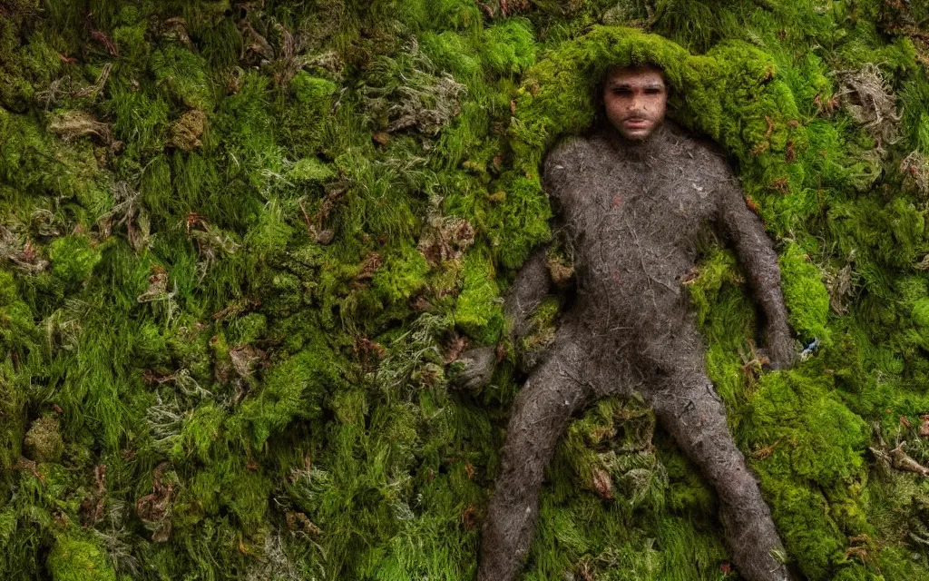 Image similar to I´m the moss man. beautiful, realistic, 4K