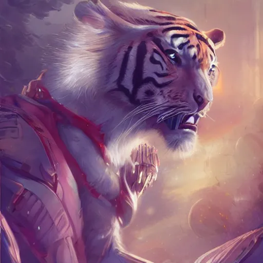 Image similar to an aesthetic award winning commission of a male anthro tiger singing on a spaceship,digital art,art by greg rutkowski,ross tran,character design by charles bowater,artgerm,hyperdetailed body,detailed face,beautiful,artstation,deviantart,stylish,space themed