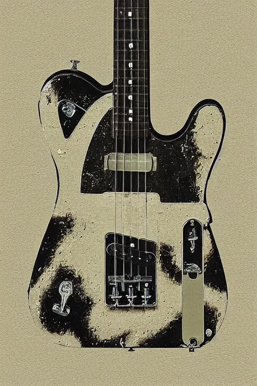 Image similar to “Exploded-view drawing of Fender Telecaster, 17th century”