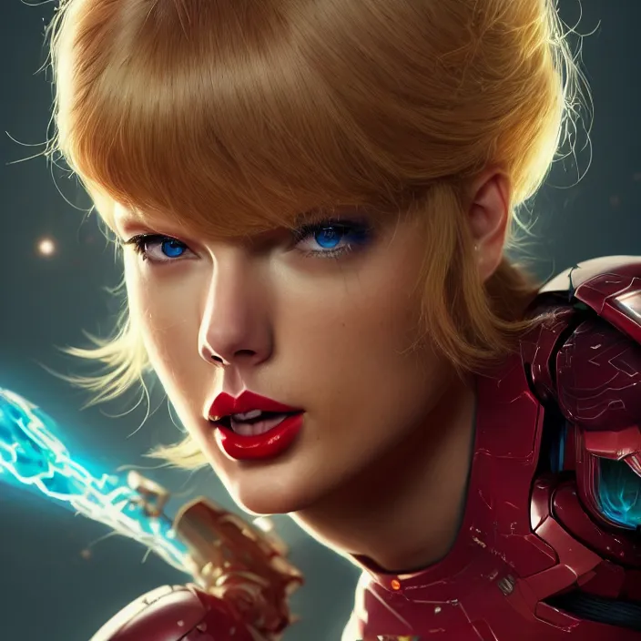 Image similar to portrait of Taylor Swift as SAMUS. HD, 4K. intricate abstract. intricate artwork. by Tooth Wu, wlop, beeple, dan mumford. octane render, trending on artstation, greg rutkowski very coherent symmetrical artwork. cinematic, hyper realism, high detail, octane render, 8k, iridescent accents