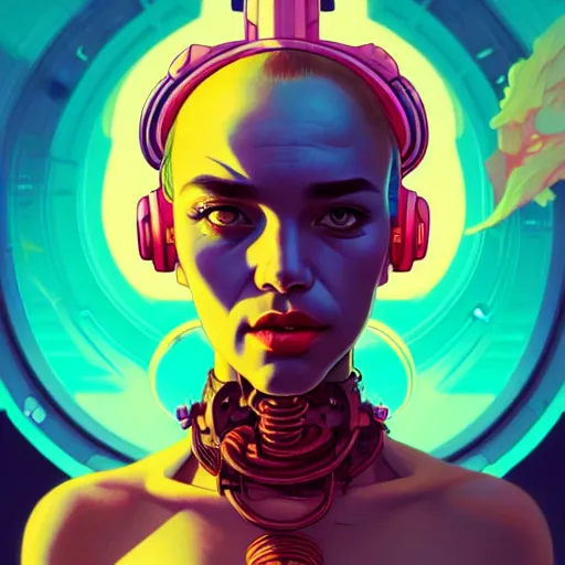 Image similar to high quality high detail portrait of a diesel punk jinx in an alien world, tristan eaton, victo ngai, artgerm, rhads, ross draws, hyperrealism, intricate detailed, alphonse mucha, 8 k, sci - fi, pastel colors, artstation,