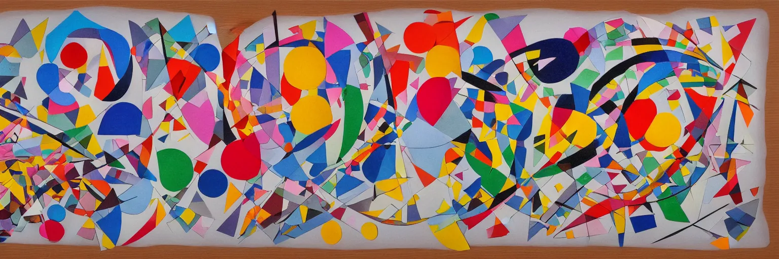 Prompt: 3D kandinsky style paper art