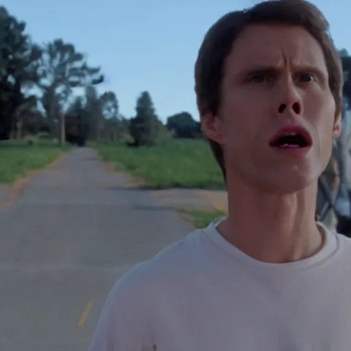 Image similar to Live Action Still of Jerma in Napoleon Dynamite, real life, hyperrealistic, ultra realistic, realistic, highly detailed, epic, HD quality, 8k resolution, body and headshot, film still