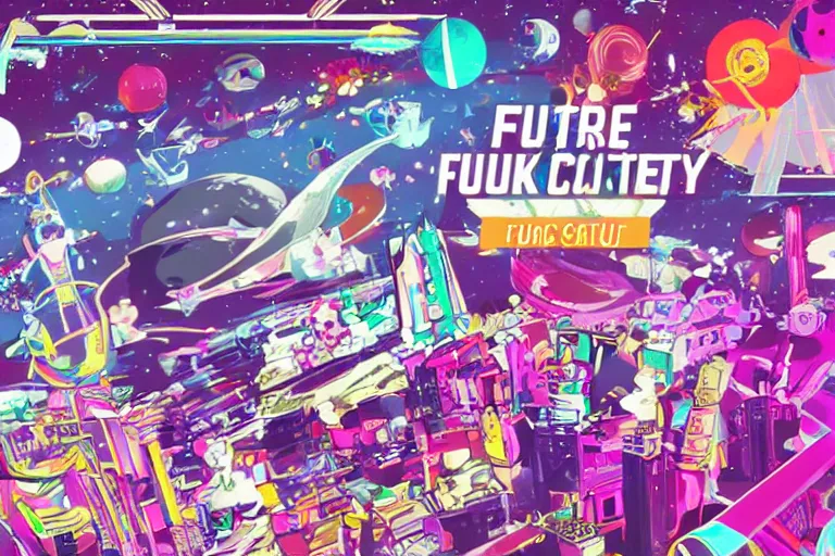 Image similar to future funk space city