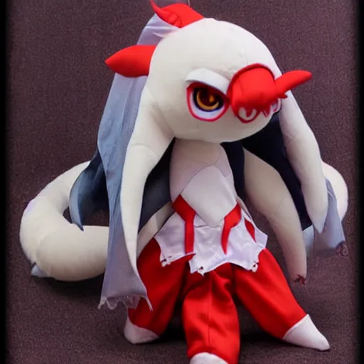 Prompt: cute fumo plush of an anime devil from the depths of the underworld, demon girl