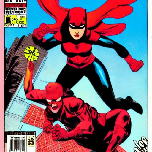 Image similar to female daredevil, comic book cover