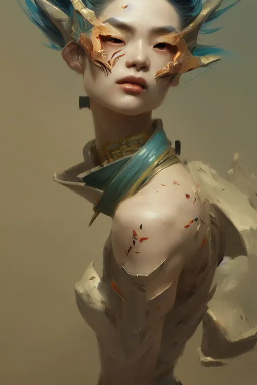 Image similar to genshin impact, sharp bone structure, extremely detailed digital painting, in the style of fenghua zhong and ruan jia and jeremy lipking and peter mohrbacher, mystical colors, rim light, beautiful lighting, 8 k, stunning scene, raytracing, octane, trending on artstation