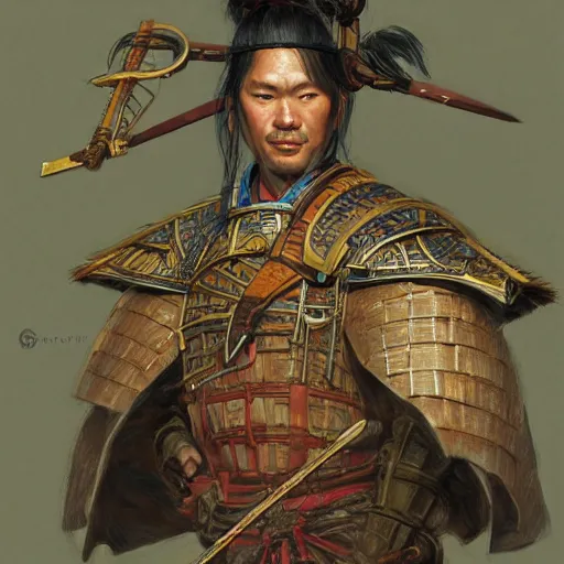 Image similar to ancient samurai warrior as a d&d character, portrait art by Donato Giancola and James Gurney, digital art, trending on artstation