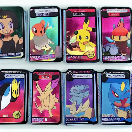 Image similar to pokemon cards with snooki, joe biden, nicki minaj, kim kardashian, osama bin laden, pokemon anime style, hd 8k image high detail, at target