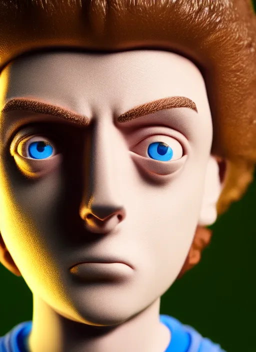 Image similar to teenage morty from rick and morty closeup photograph dslr photorealistic, studio lighting, ektachrome, detailed, intricate, face detail