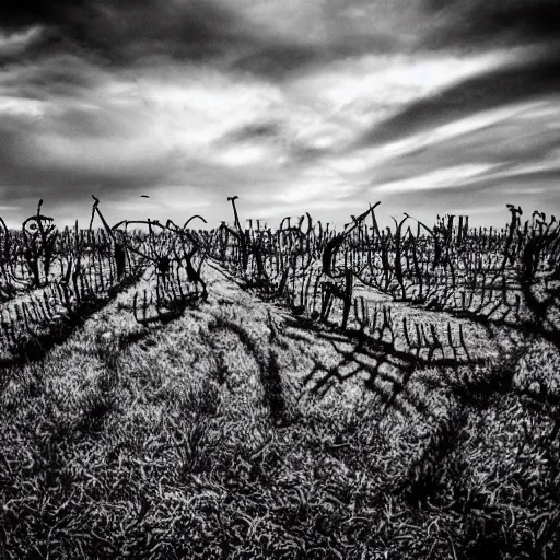 Image similar to field of skeletons, award winning horror photography