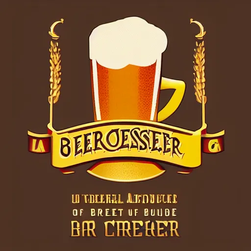 Image similar to Logo of the crusaders order of beer lovers, holding mugs of beer in their hands, graph design, typographic, digital painting, artstation, concept art, smooth, sharp focus, illustration, artstation trending, octane render, unreal engine