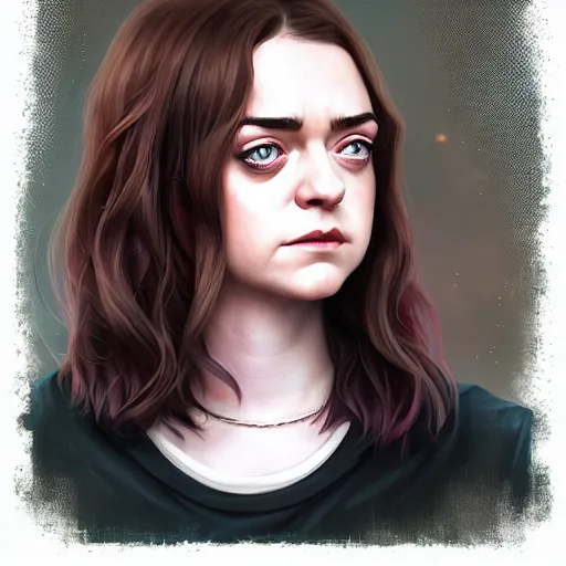 Prompt: a portrait of a combination of Maisie Williams, Anne Hathaway, Christina Ricci, Lucy Hale, Krysten Ritter and Natalia Dwyer, long hair, brown eyes, art by lois van baarle and loish and ross tran and rossdraws and sam yang and samdoesarts and artgerm, digital art, highly detailed, intricate, sharp focus, Trending on Artstation HQ, deviantart, unreal engine 5, 4K UHD image