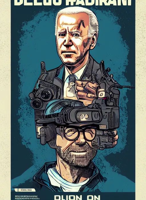 Image similar to highly detailed delirium face portrait of joe biden by petros afshar, tom whalen, laurie greasley, war face by greg rutkowski