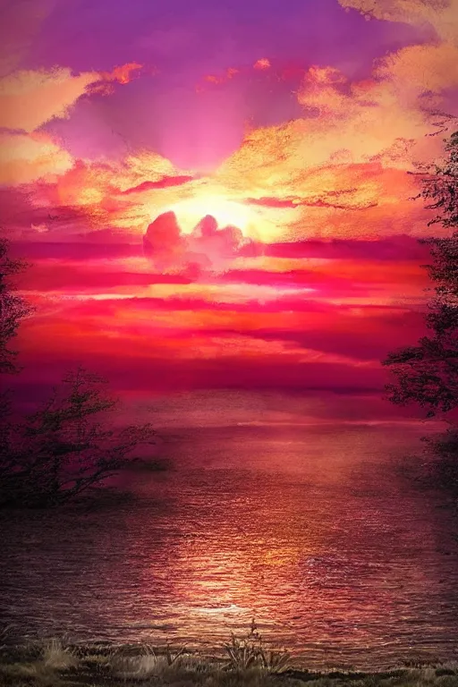 Image similar to magical sunset with most beatiful colors which I saw W- 1372