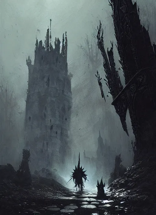 Image similar to folk horror illustration of the ashen one from dark souls 3, art by greg rutkowski, art by craig mullins, art by thomas kincade, art by Yoshitaka Amano