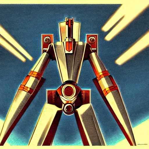 Image similar to perfectly detailed mecha, 1 9 2 0 s art deco, digital painting, smooth, sharp focus.