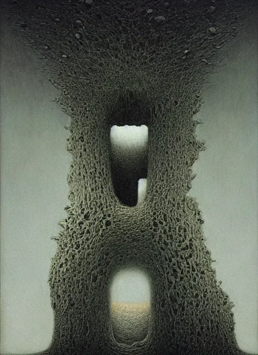 Prompt: devouring painted by zdzislaw beksinski