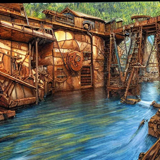 Prompt: old gold mine, art by james gurney, high details