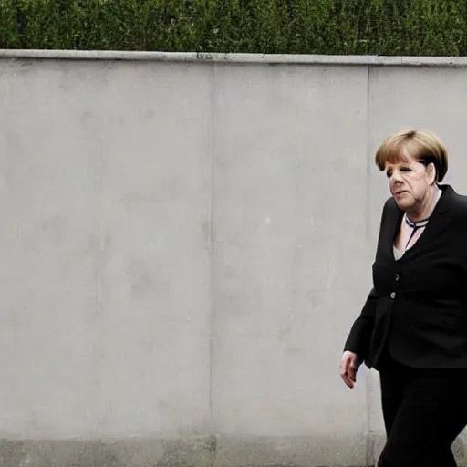 Prompt: angela merkel moonwalking like michael jackson, style of banksy