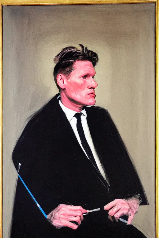 Image similar to keir starmer, portrait, painting, francis bacon