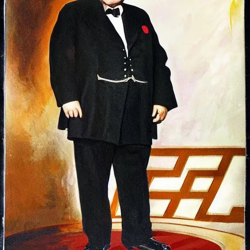 Prompt: starfleet uniform, portrait of winston churchill in starfleet uniform