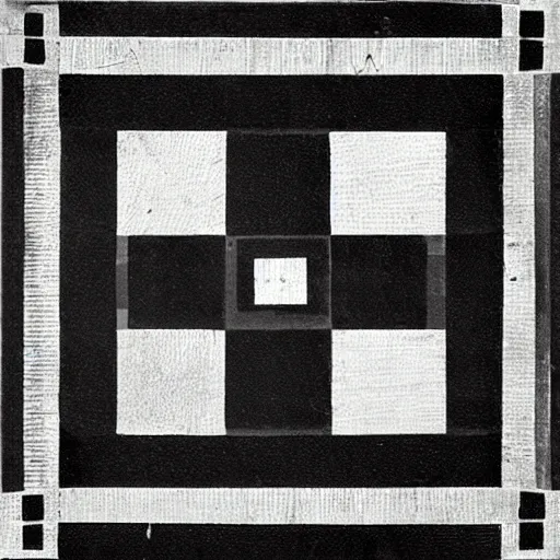 Prompt: black squares on 4 corners, symmetrical positioning