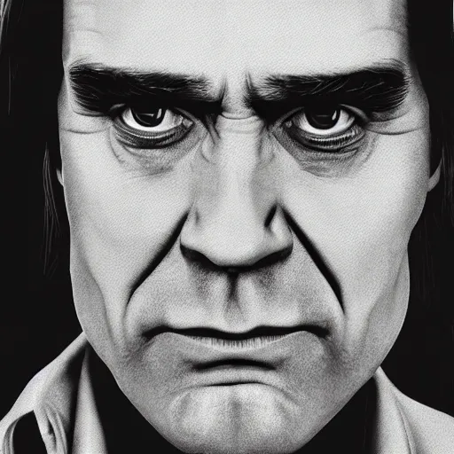 Prompt: Jim Carrey as Anton Chigurh, portrait, cinematic, kodak 2383 film