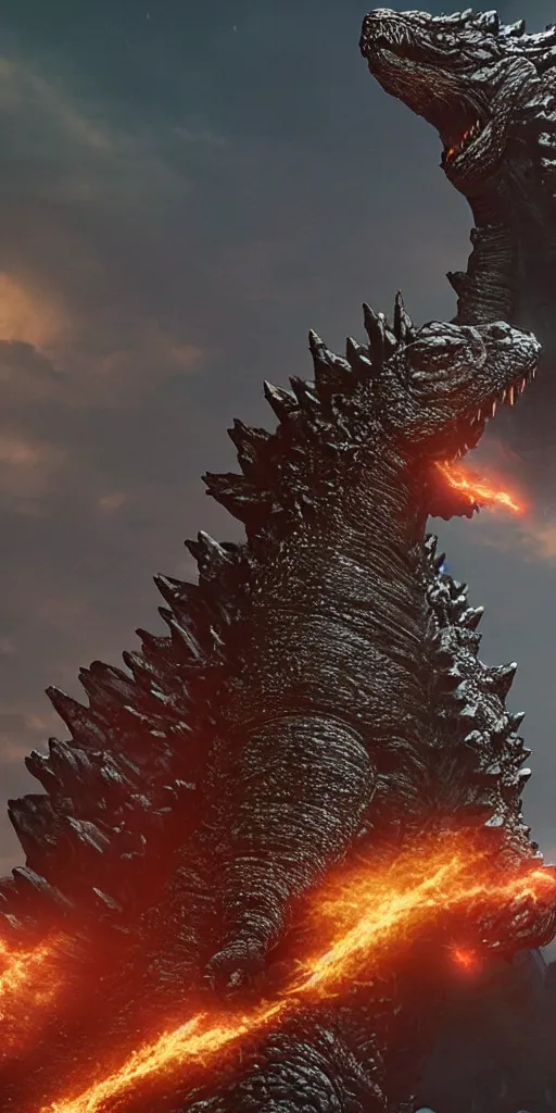 Prompt: Godzilla playing the electric guitar, dark fantasy, unreal engine 5,