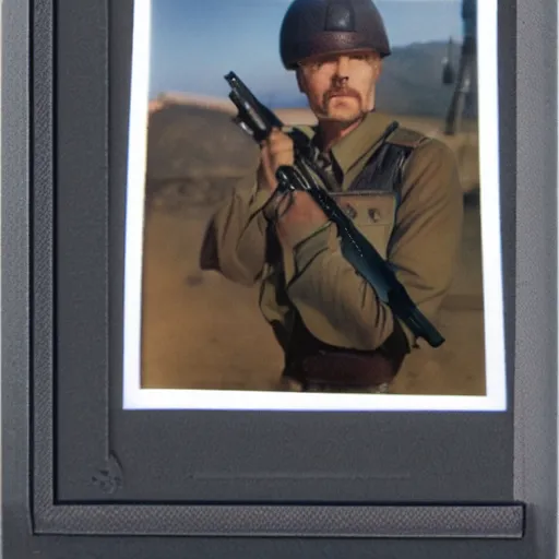 Prompt: polaroid hyper realistic New Californian republic solider by Tarkovsky