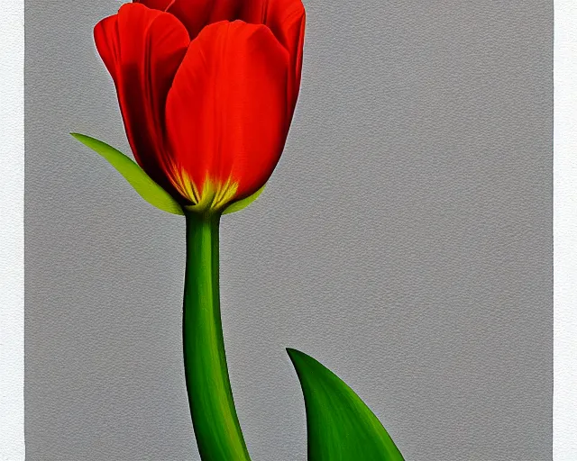 Prompt: rule of thirds the tulip, an ultrafine detailed painting by rafal olbinski, behance contest winner, pop surrealism, detailed painting, very detailed, minimalist, skeuomorphic, airbrush art