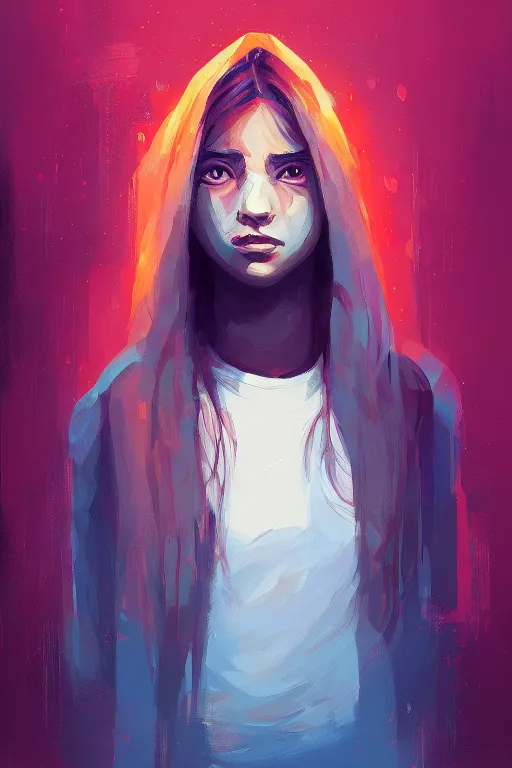 Prompt: portrait of ghost rule girl, by alena aenami, by ross tran, digital art painting