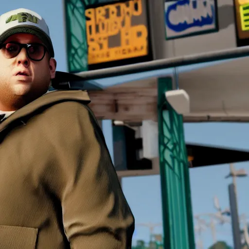 prompthunt: jonah hill as lester gta 5, 4k, video game