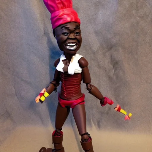 Image similar to maya angelou cosplay kunta kinte, stop motion vinyl action figure, plastic, toy, butcher billy style