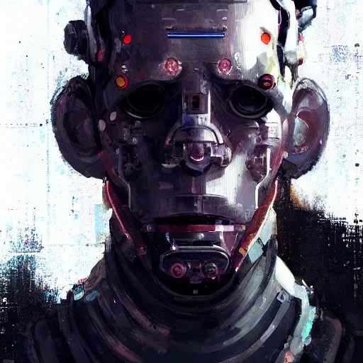 Prompt: portrait of cyborg scientist by jama jurabaev, cyberpunk, extremely detailed, trending on artstation, high quality, brush stroke