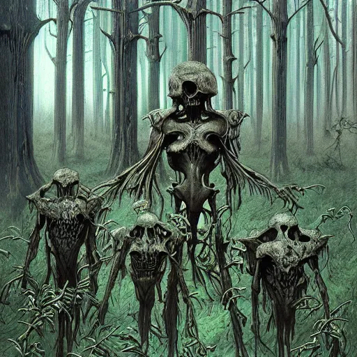 Image similar to forest of bones, Michael Whelan