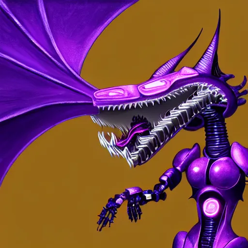 Image similar to detailed mawshot of a beautiful stunning anthropomorphic hot robot mecha female dragon, silver sharp streamlined armor, detailed maw, glowing Purple LED eyes, food pov, micro pov, dragon art, macro art, furry art, vore, furaffinity, DeviantArt, Eka's Portal, G6