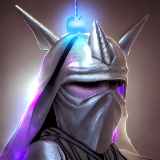 Image similar to unicorn jedi photorealistic