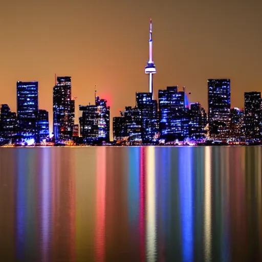 Prompt: The Toronto skyline in fireworks