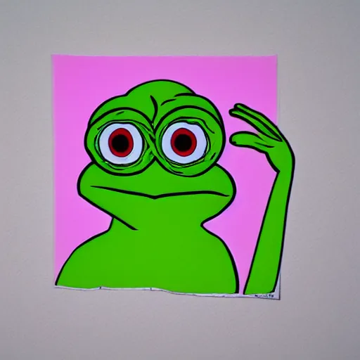 Prompt: pepe the frog as a flower