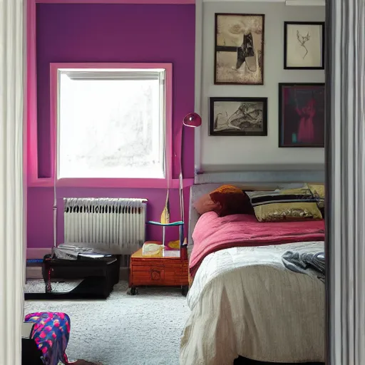 Prompt: color studio photo in a bedroom