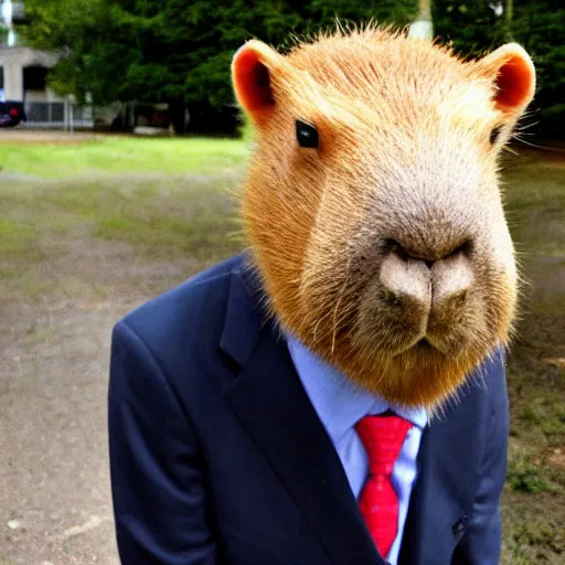 capybara head, a man wearing a suit capybara head | Stable Diffusion