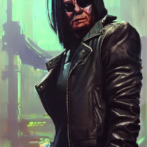 Prompt: greg manchess portrait painting of cthulhu in leather jacket as cyberpunk 2 0 7 7 character, medium shot, asymmetrical, profile picture, organic painting, sunny day, matte painting, bold shapes, hard edges, street art, trending on artstation, by huang guangjian and gil elvgren and sachin teng