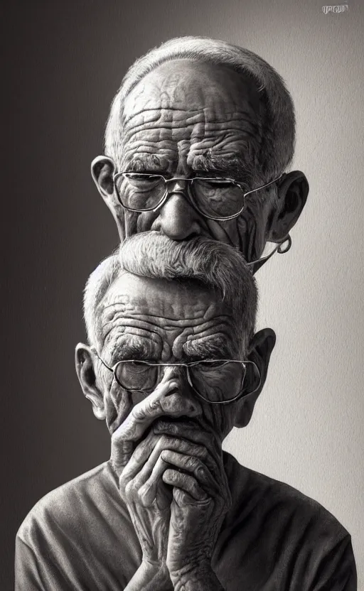 Image similar to old man doing hard work with their mask, do what we can, by paul lung, then leave it to god by samuel silva, non fiction, baroque, confidently, consistency, stability, elegantly, highly detailed, 8 k uhd, justify content center, artstation, concept art, matte, sharp focus, illustration, art by artgerm