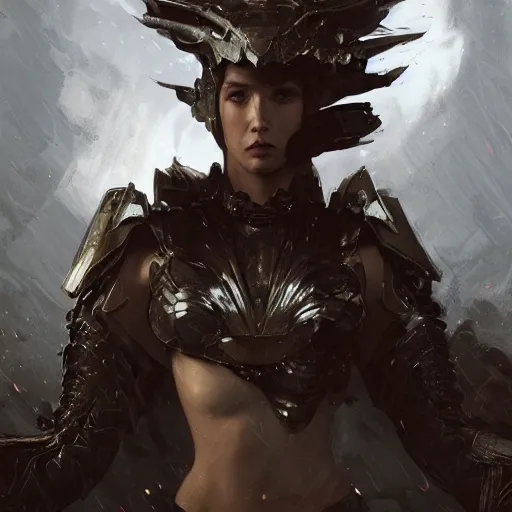 Prompt: a portrait of an attractive women covered in dragon armour by greg rutkowski, sung choi, mitchell mohrhauser, maciej kuciara, johnson ting, maxim verehin, peter konig, 8 k photorealistic, cinematic lighting, hd, high details, dramatic, dark atmosphere, trending on artstation