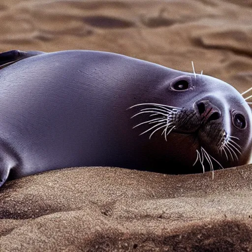 Prompt: a photo of a baikal seal with matte eyeballs, 4k ultra hd, trending on instagram