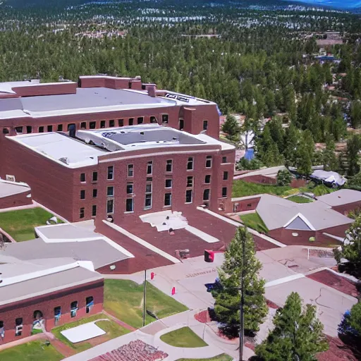 Image similar to a drone shot of mcconnell hall at nau.