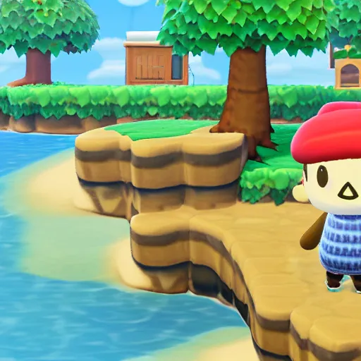 Image similar to drake in animal crossing, game screenshot